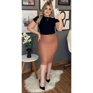 Cirrê Argola Saia Lápis - Vinho