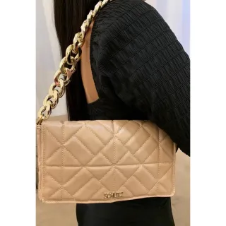 SHTZ - Bolsa Feminina de Ombro com Alça de Corrente Grossa - AMARELA