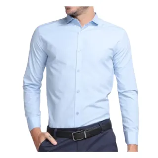 Slim Fit Camisa Social Masculina para Eventos, Casamento e Festas - Bordô