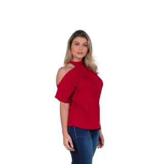 Blusa Feminina Barata Ciganinha Blogueira Shocker - Vermelho