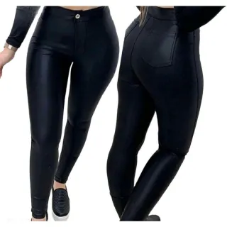 Couro fake calça disco - Verde