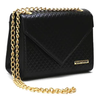 Oferta! Bolsa Feminina Envelope Baú com Alça de Corrente - ENV-PRETO-