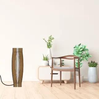 Luminária Abajur Grande de Chão em MDF - Preto