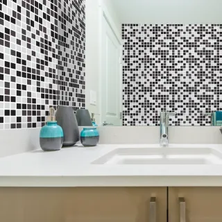 Papel Adesivo Lavável Cozinha Banheiro Quarto Sala - Alta Qualidade - Pastilha Azul