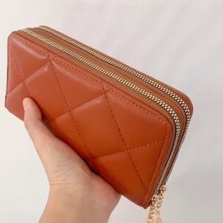 Bordada Feminina Carteira em 2 Zíper - Preto1102