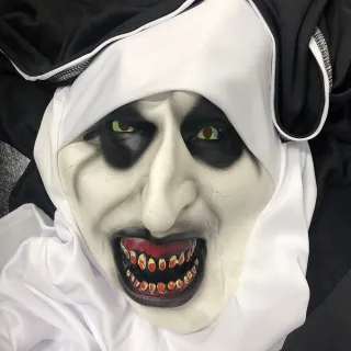 Máscara Valac Látex Realista Com Véu - A Freira Terror Halloween Carnaval - Único