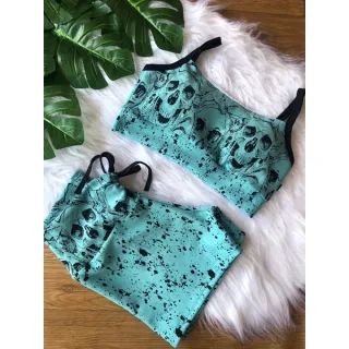 Conjunto para Academia Top com Bojo + Short Jacar - variados