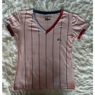 Gola Colorida Baby Look Listrada Giz Estampa - Vermelho