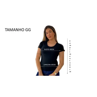 Camiseta Feminina Tshirt Manga Curta com Detalhe de RENDA - Kit 2 Blusas - GG
