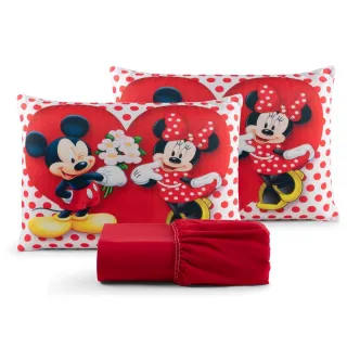 Poliéster Jogo de Lençol Casal Temático 3 Peças - Diversos - 11 VERMELHO