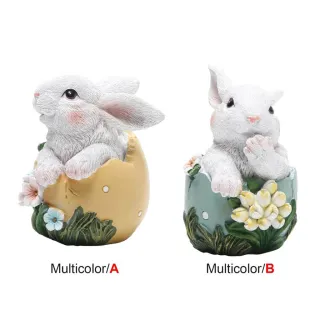 Decoração Criativa de Páscoa: Coelhinho Ornamento Resina Multicolorido - A