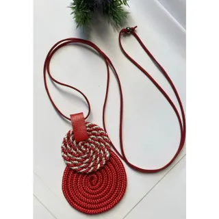 Mandala Dupla Maxi Colar Colorido Artesanal de Corda Náutica - 48. Azul Noite/Chevron