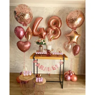 Decoração Balão Metalizada Rose Gold Número 18 - 45cm - 5