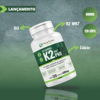 Vitamina K2 Pro + Vit D3 e Cálcio - Suplemento para Ossos e Dentes - Único
