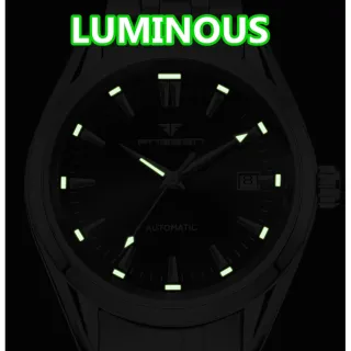 Automático Mecânico Masculino Relógio Fngeen 6612-1 - Leather-Black