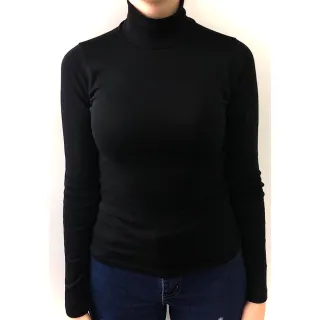 Kit blusas manga longa gola alta em algodão e elastano - M 38-40