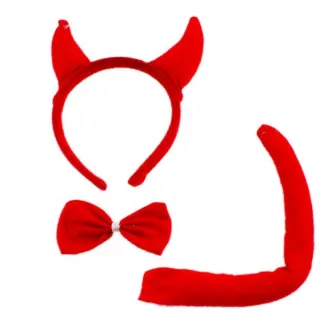 Fantasia Cosplay Carnaval Kit Diabinha Capetinha 3 Peças - Único