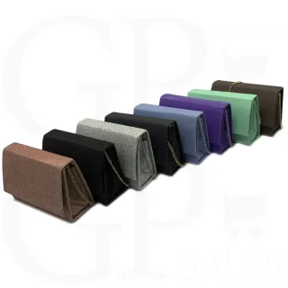 Bolsa de Mão para Festa de Casamento com Alça de Corrente - Preto Com Brilho