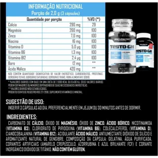 Body Nutry Testo-Gh Suplemento - Pote com 120 cápsulas - Refil 30 Cápsulas