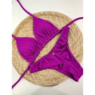 Bojo removível, biquíni fio duplo - Raryel - roxo canelado