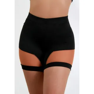 Academia Fitness Bermuda Tule Detalhe 10871 - Marrom