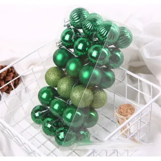 Decoração de Árvore com Bolas Coloridas e Glitter - 36 peças - Azul gelo