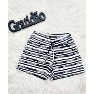Kit Malha Estampada 3 Shorts Feminino - Dia a Dia - M