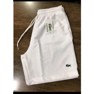 Bermuda Elastano Tactel Masculino para Academia, Corridas e Caminhadas - Branco