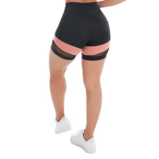 Legging Fitness Feminina com Tela - Short Fitness Moda Feminina Lingerie - Preto/ Verde Militar