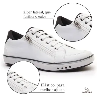 Sapatenis Masculino Couro Marrom Anti Stress Conforto Zipper Lateral - gelo