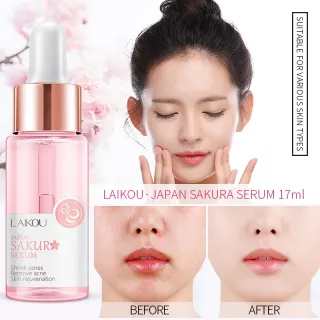 Flor de Cerejeira Sérum Facial LAIKOU, Rejuvenescimento da Pele com Extrato Skincare 15ml - Sakura Serum