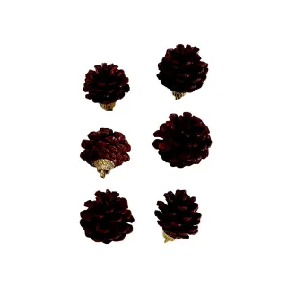 Pinha Natal Enfeite - Conjunto com 6 - Único