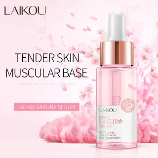 Flor de Cerejeira Sérum Facial LAIKOU, Rejuvenescimento da Pele com Extrato Skincare 15ml - Sakura Serum