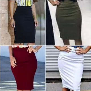 Moda Evangélica Saia Midi Lápis Feminina Social Secretária - Rose