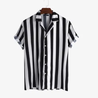 Camisa Slim Masculina Estampada Listrada - Compre Online na Raryel - 28- Floral Branca e Azul