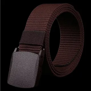 Cinto Preto Masculino de Lona com Fivela de PVC Plástico - Cinza 115cm