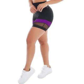 Legging Fitness Feminina com Tela - Short Fitness Moda Feminina Lingerie - Preto/ Verde Militar