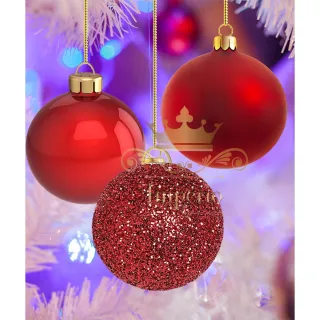 Promoção - Kit 30 Bolas De Natal N4 Mista Vermelha Lisa Fosca Glitter Enfeite De Arvore - Único