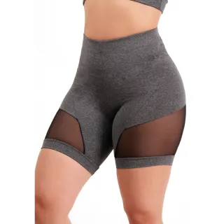 Academia Fitness Bermuda Tule Detalhe 10871 - Marrom