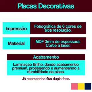 Quadros Decorativos Mosaico - Trio de Frases Delicadas Douradas - 20x30 cm