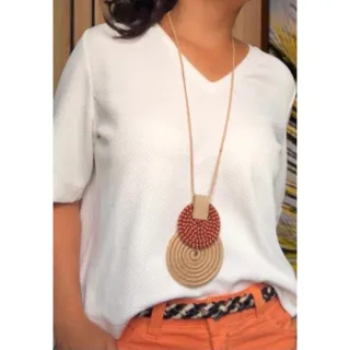 Mandala Dupla Maxi Colar Colorido Artesanal de Corda Náutica - 48. Azul Noite/Chevron