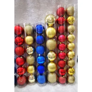 Enfeite de Árvore de Natal Kit Bolas 8cm/7cm/6cm - kit6 bola 7cm azul escuro