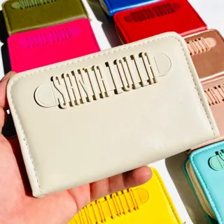 Carteira feminina tamanho médio em zíper com porta cartões, documentos, cédulas e moedas - Cores variadas - SL verde Tiffany