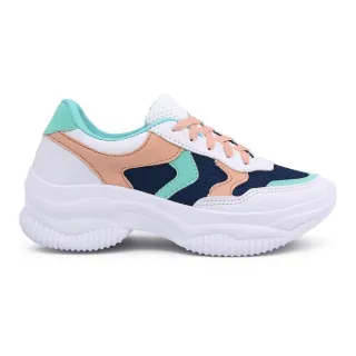 Lançamento Tênis Feminino Colorido Blogueira Búfalo - Azul Marinho