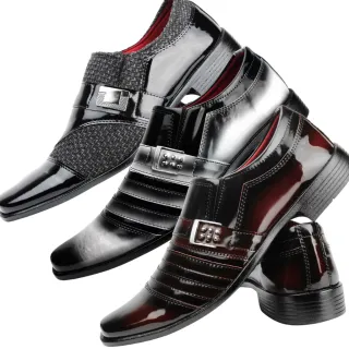 Confortável Sapato Social Masculino Moderno - Kit 03 Pares - Kit03-1007/837/1016