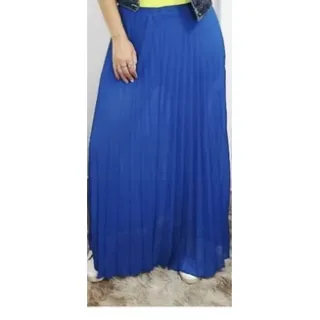 Saia Lisa Longa Plissada Forrada - Promoção - Verde Escuro