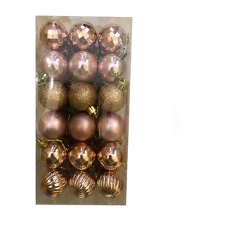 Decoração de Árvore com Bolas Coloridas e Glitter - 36 peças - Azul gelo