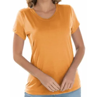 Camiseta Feminina Viscolycra Premium Manga Curta - Alta Qualidade - Azul Claro