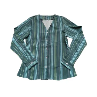 Camisete Gola V Manga Longa Feminina Blusa Camisa Social - COLORIDA