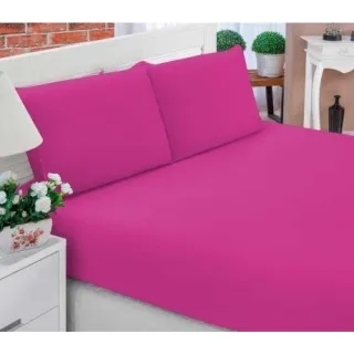 Lençol Casal Padrão 3 Peças 170 Fios Com Elástico - Várias Cores - Azul Claro